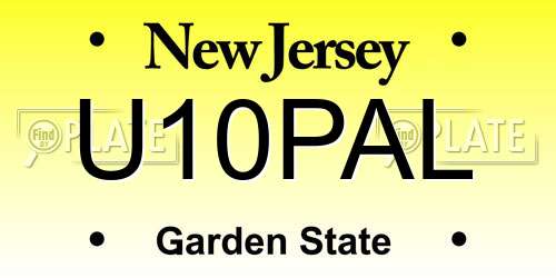U10PAL New Jersey License Plate