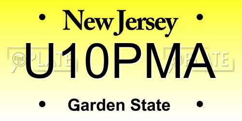 U10PMA New Jersey License Plate