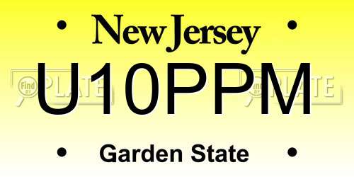 U10PPM New Jersey License Plate