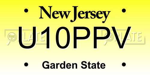 U10PPV New Jersey License Plate