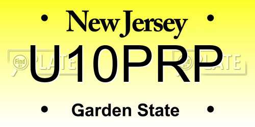 U10PRP New Jersey License Plate