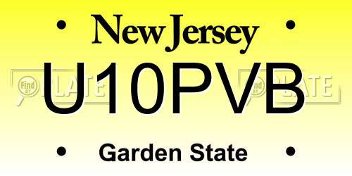 U10PVB New Jersey License Plate