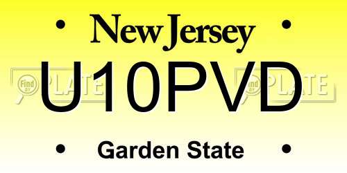 U10PVD New Jersey License Plate