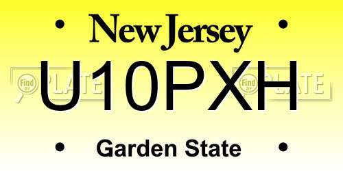 U10PXH New Jersey License Plate