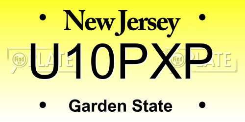 U10PXP New Jersey License Plate