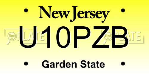 U10PZB New Jersey License Plate