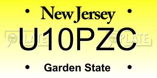 U10PZC New Jersey License Plate