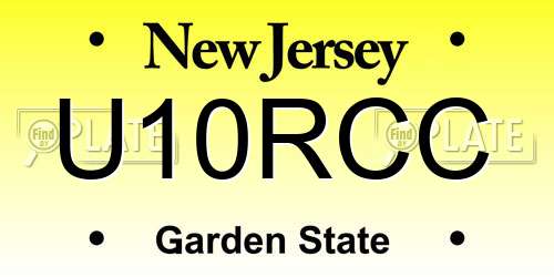 U10RCC New Jersey License Plate