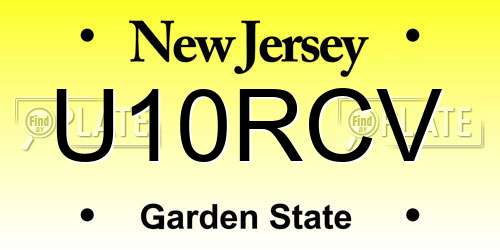 U10RCV New Jersey License Plate
