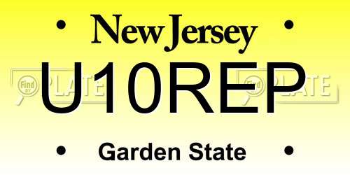 U10REP New Jersey License Plate