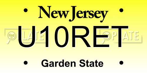 U10RET New Jersey License Plate