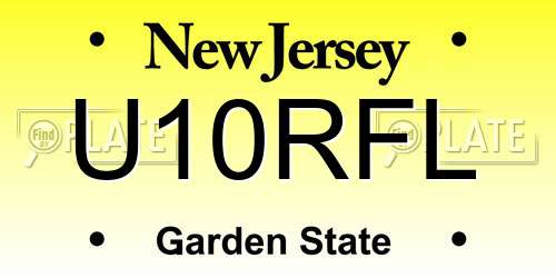 U10RFL New Jersey License Plate
