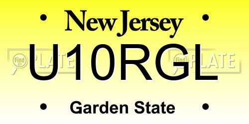 U10RGL New Jersey License Plate