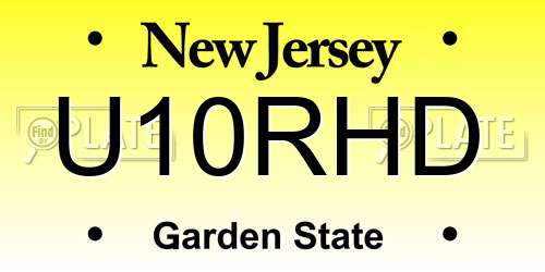 U10RHD New Jersey License Plate