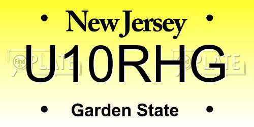 U10RHG New Jersey License Plate