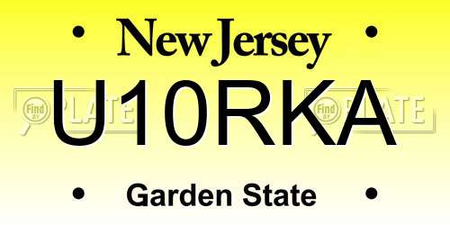 U10RKA New Jersey License Plate