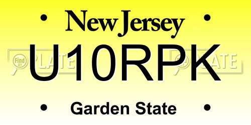 U10RPK New Jersey License Plate