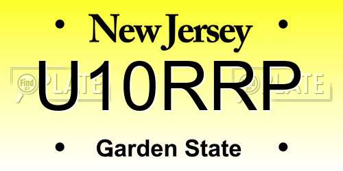 U10RRP New Jersey License Plate