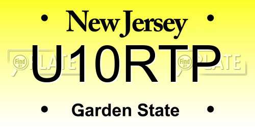 U10RTP New Jersey License Plate