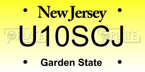 U10SCJ New Jersey License Plate