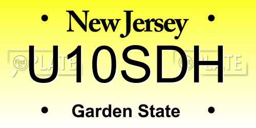 U10SDH New Jersey License Plate