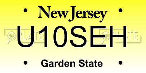 U10SEH New Jersey License Plate