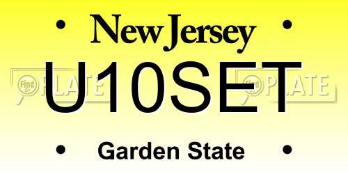 U10SET New Jersey License Plate