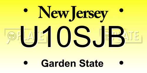 U10SJB New Jersey License Plate