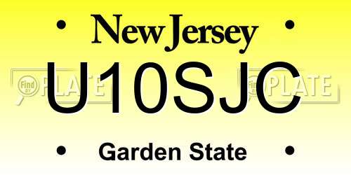 U10SJC New Jersey License Plate