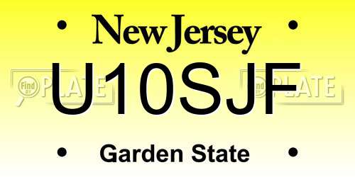 U10SJF New Jersey License Plate