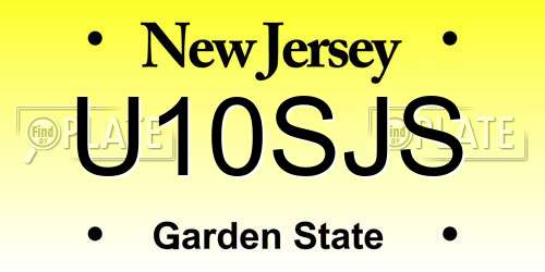 U10SJS New Jersey License Plate