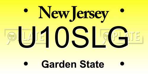 U10SLG New Jersey License Plate