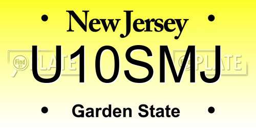 U10SMJ New Jersey License Plate