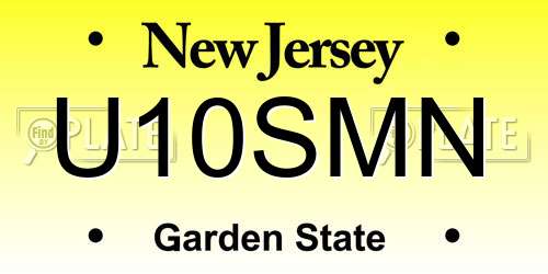 U10SMN New Jersey License Plate