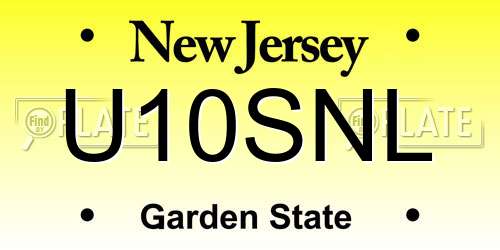 U10SNL New Jersey License Plate