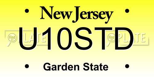 U10STD New Jersey License Plate
