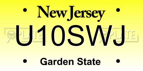 U10SWJ New Jersey License Plate