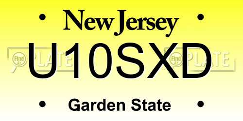U10SXD New Jersey License Plate