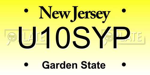U10SYP New Jersey License Plate