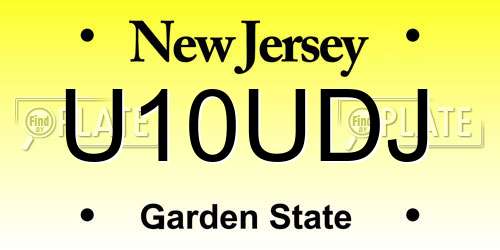 U10UDJ New Jersey License Plate