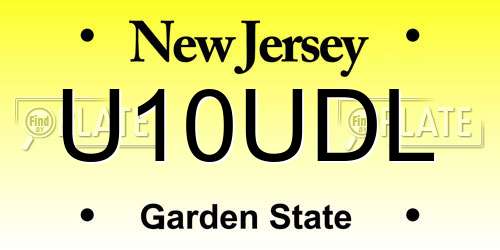 U10UDL New Jersey License Plate
