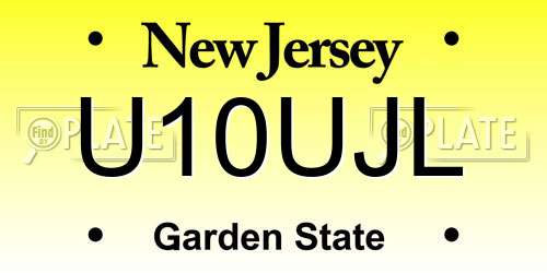 U10UJL New Jersey License Plate