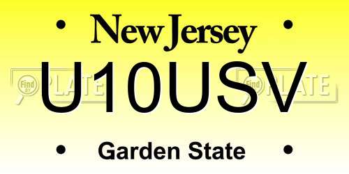 U10USV New Jersey License Plate