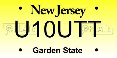 U10UTT New Jersey License Plate