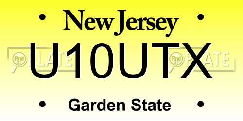 U10UTX New Jersey License Plate
