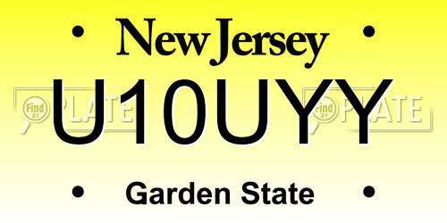 U10UYY New Jersey License Plate