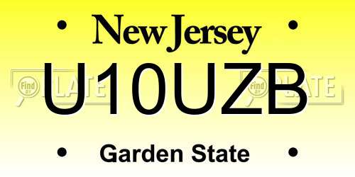 U10UZB New Jersey License Plate