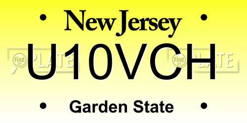 U10VCH New Jersey License Plate