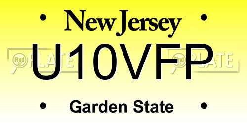U10VFP New Jersey License Plate