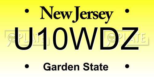 U10WDZ New Jersey License Plate